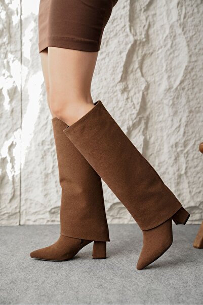 MODAADAM Women's Wanda Slip-On Boots - Brown-Suede