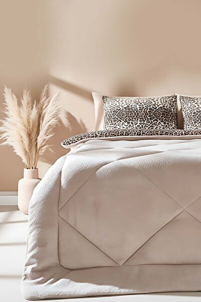 Riva Бежевий леопардовий комплект ковдр Loura - 195x215 см, ідеальний для под...