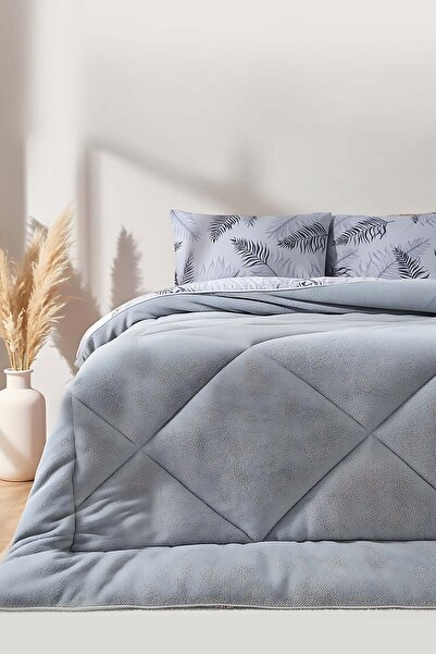 Riva Сірий Лист Лура Двоспальний Двосторонній Розкішний Комплект Ковдр Wellso...