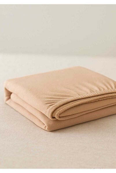 merland benvecocuk قماش قطني ممشط مزدوج وعادي & # 37؛100 ملاءة سرير قطنية مرنة مقاس 200×200 سم، مقاس كبير جداً، لون بني