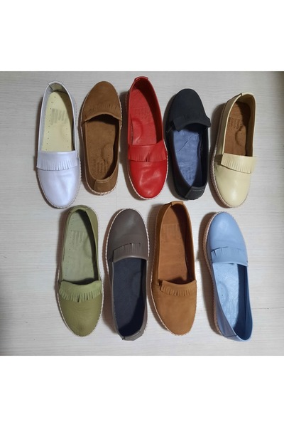 KAPAR % Hakiki Deri Rahat,hafif püskül aksamlı Babet