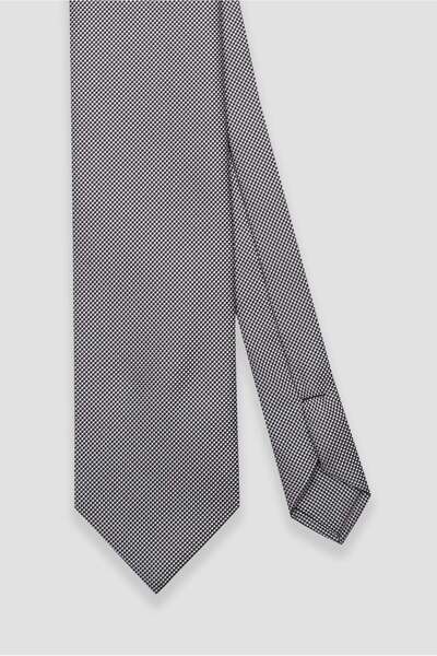 Abbate Γραβάτα 8 εκ. Μικροϊνών Πολυεστέρας Ανοιχτό Γκρι Ανδρική Γραβάτα με σχέδιο