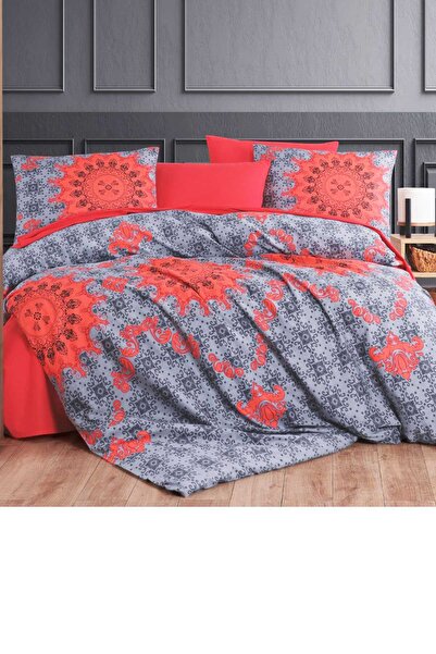 CPU ELEKTRONİK Noble Red Double Cotton Duvet Cover Set