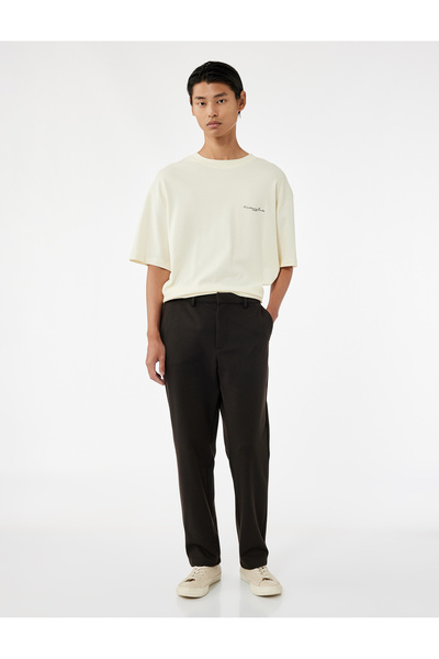 Koton Cotton Short Sleeve Tok Fabric Crew Neck Oversize Printed T-Shirt