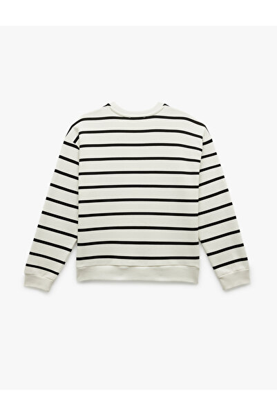 Koton Three Thread Raised Long Sleeve Crew Neck Sweatshirt