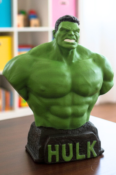 Craft3D Atölye Hulk-yeşil Dev %100 Beton Büst/ Figür- 12 Cm Boyunda (HEDİYE P...