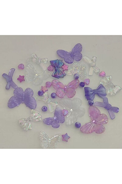 Mutlu Bujiteri Hobi Aksesuar 25 قطعة من الخرز الأكريليك المتنوع بألوان أرجوان...