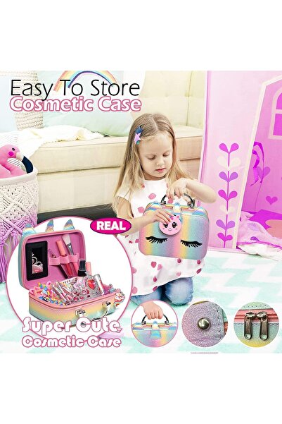 SOLTOY Set make up de jucarie pentru fetite Trusa Happy Unicorn SOLTOY®, Cutie de depozitare, Accesorii