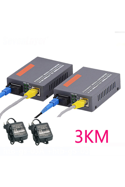 Choice1 مع وحدة 3KM محول وسائط الألياف الضوئية جيجابت HTB-GS-03 منفذ SC أحادي...