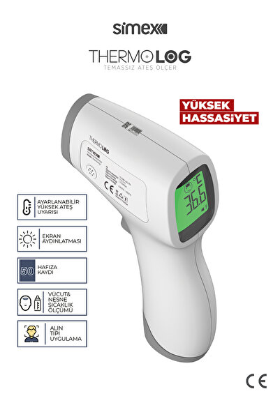 Simex Thermolog Ateş Ölçer Temassız Vücut ve Alından Termometre