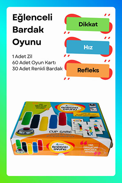 Çınar BARDAK OYUNU ZEKA OYUNU AKIL OYUNLARI EĞİTİCİ OYUN