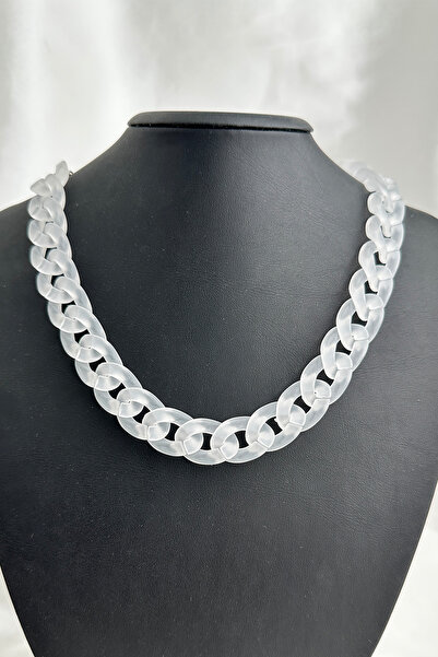 Modex Matte Transparent Acetate Thick Chain Necklace(45cm)