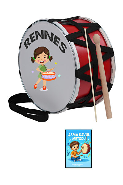 rennes DVL-32RD Örf Aletleri Özel Tasarım Çocuk Davulu 30 cm