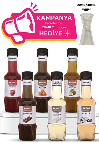 Saphori 6’lı Aromalı Kokteyl Şurubu Kahve Şurubu Seti 6 x 250 ML- 1500 ML