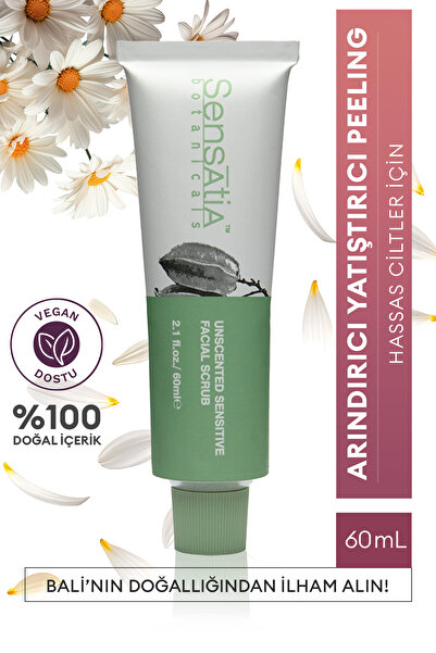 Sensatia Botanicals Hassas ve Alerji Eğilimli Cilt için Kokusuz Doğal Peeling...