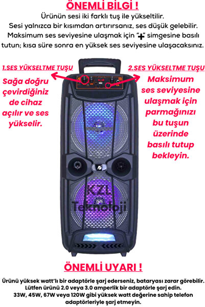 SOONBOX Mikrofonlu Bluetooth Hoparlör 8x2 Toplantı Parti Eğlence Led Işıklı Sd Kart Fm Usb Girişli Speaker