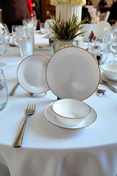 IKEA Oftast 24 Parça Yaldızlı 6 Kişilik Yemek Takımı Gld