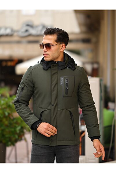 Mero Life Зовнішній капюшон, водонепроникний та вітрозахисний, з м'яким наповнювачем з волокна, наповнений пухом, хакі, м'який шторм-пальто