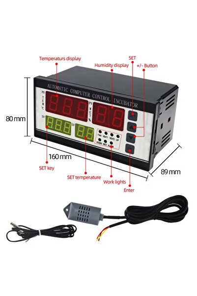 Choice وحدة تحكم حاضنة البيض الرقمية EU PIUG XM-18 مع ترموستات متعدد الوظائف للتحكم في الرطوبة مع درجة الحرارة