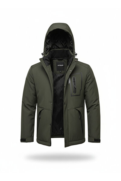 Mero Life Зовнішній капюшон, водонепроникний та вітрозахисний, з м'яким наповнювачем з волокна, наповнений пухом, хакі, м'який шторм-пальто