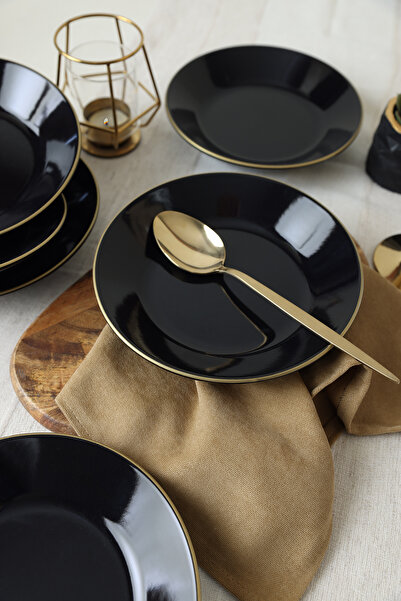 Keramika Black Gold Spring Dinner Plate 19 cm 6 Pieces