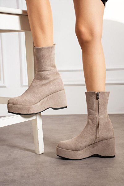 ZENNESHOES Clara Kadın  Dolgu topuk  çizme