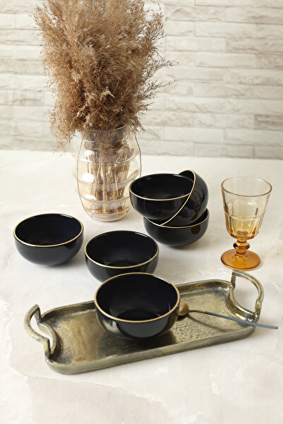 Keramika Black Gold Cloud Bowl 12 cm 6 Pieces