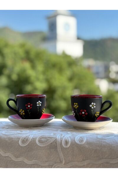 shop طقم من كوبين من السيراميك بنمط ديزي مصنوع يدويًا