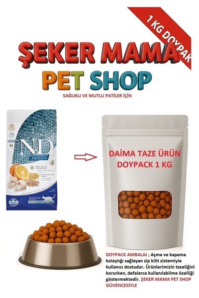 N&D Morina Balıklı Kedi Maması 1 kg Paketleme