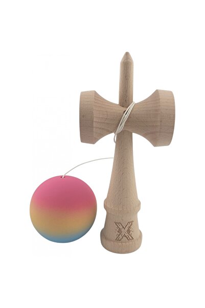 LEIBOO Kendama X originala, din Lemn, 18 cm, Joc de Îndemânare pentru Copii și Adulți, Model Gradient