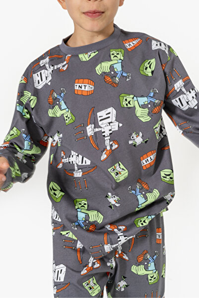 Irmak kids Erkek Çocuk %100 Pamuk Mevsimlik Pijama Takımı