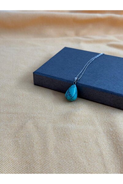 kamilasilver قلادة قطرة تركواز