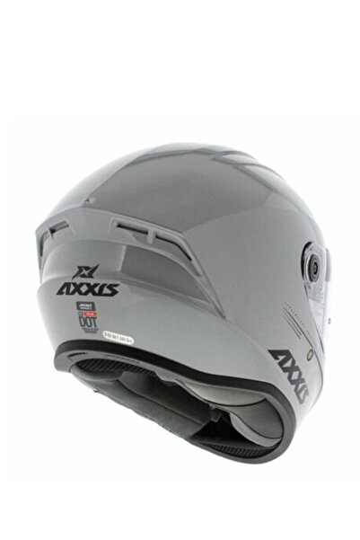 AXXIS Draken S Solid V.2 A2 Gloss Gray Kask(ÇİFT VİZÖR)