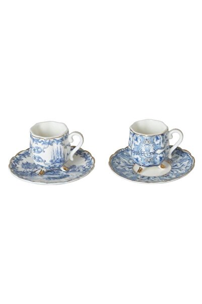 Lucky Art Florance Bone 4-Piece Coffee Cup Set