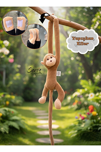 SENİSSTORE Peluş Maymun Elleri Yapışan Oyun Ve Uyku Arkadaşı Peluş Maymun Oyu...