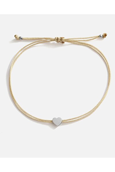 MEKS JEWELS İpli Gümüş Kalp Bileklik