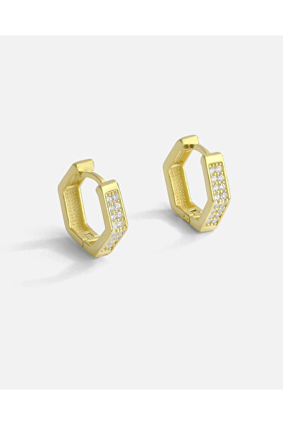 MEKS JEWELS Gümüş Altıgen Küpe