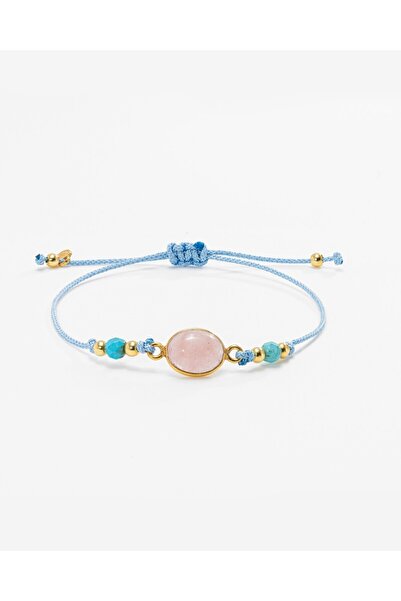MEKS JEWELS 4,3 Karat Değerinde Pembe Kuvars Taşlı Gümüş Argentum Bileklik