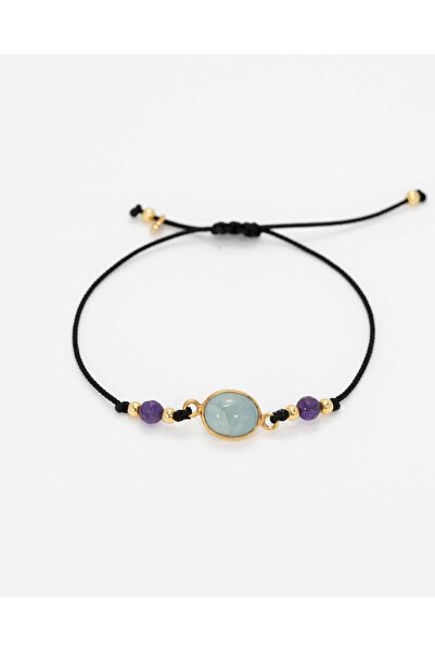 MEKS JEWELS 4,55 Karat Değerinde Doğal Aquamarin Taşlı Gümüş Argentum Bileklik