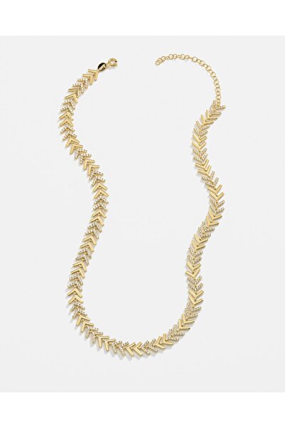 MEKS JEWELS Taşlı Gümüş V Gerdanlık