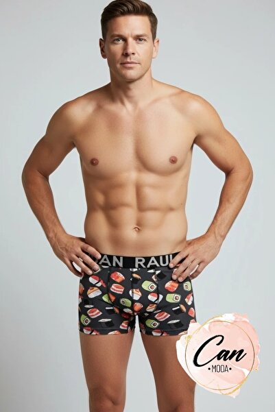 CANMODA سوشي موود منقوش - بوكسر رجالي قطن 95% - DB247