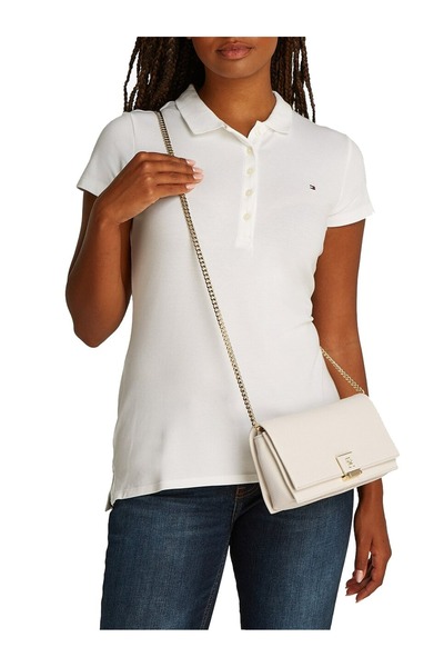 Tommy Hilfiger Women's Th Flap Chain Crossbody Bag - Beige