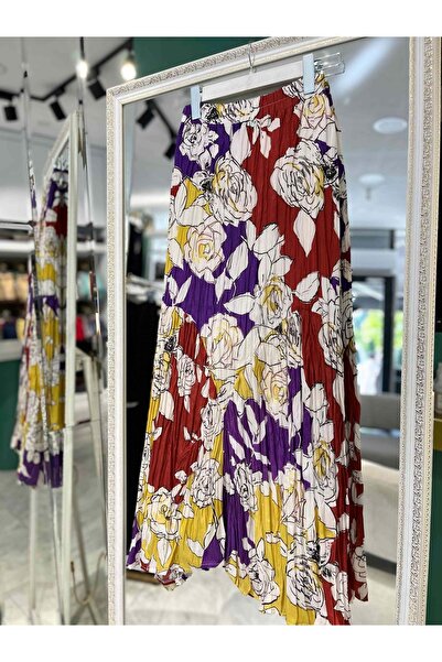MERAM BUTİK Lisa Flower Patterned Skirt - Patterned - 1