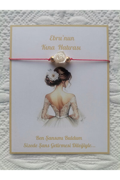 İ&DBABY 48 Adet Kişiye Özel Gül İnci Model Düğün Nikah Nişan Söz Kına Hatıras...