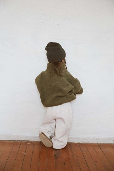 OhlalaKoala Khaki Wellsoft poloviční kabát na zip pro děti 1-6 let