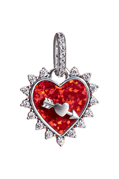 Fubena سحر فضي على شكل قلب دوار