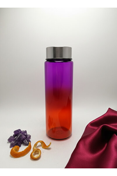 Blissra 550 Cc Double Color Glass Flask – Metal Lid, Leak-Proof Water Bottle