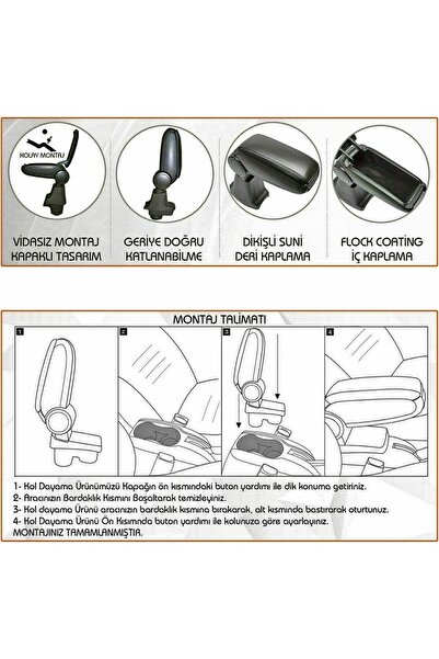 Niken Fiat linea kol dayama kolçak vidasız orta konsol