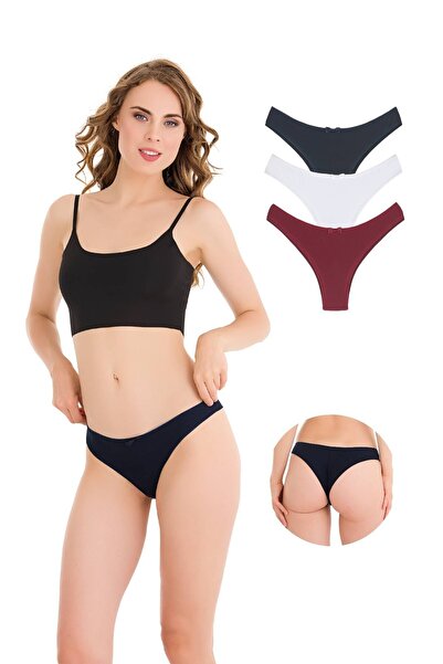 Newlilla 3232 Пряма бавовняна бразильська 3-пакетна жіноча білизна