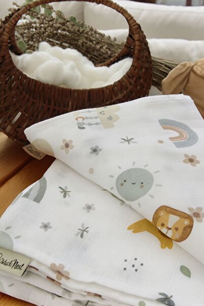 Claria&Nest 100% قطن |   مجموعة من 3 |   غطاء وبطانية قماش الموسلين للأطفال |...